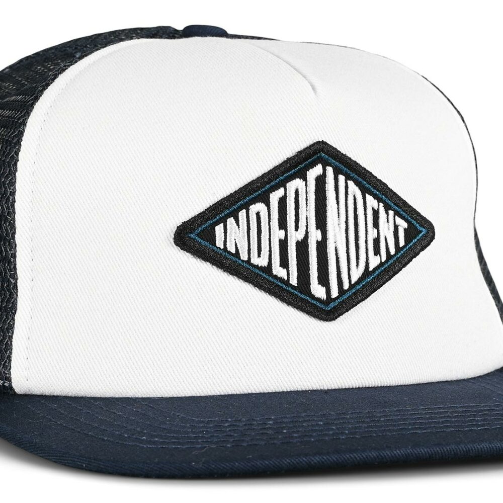 Independent Turn & Burn Mesh Back Cap - White/Navy