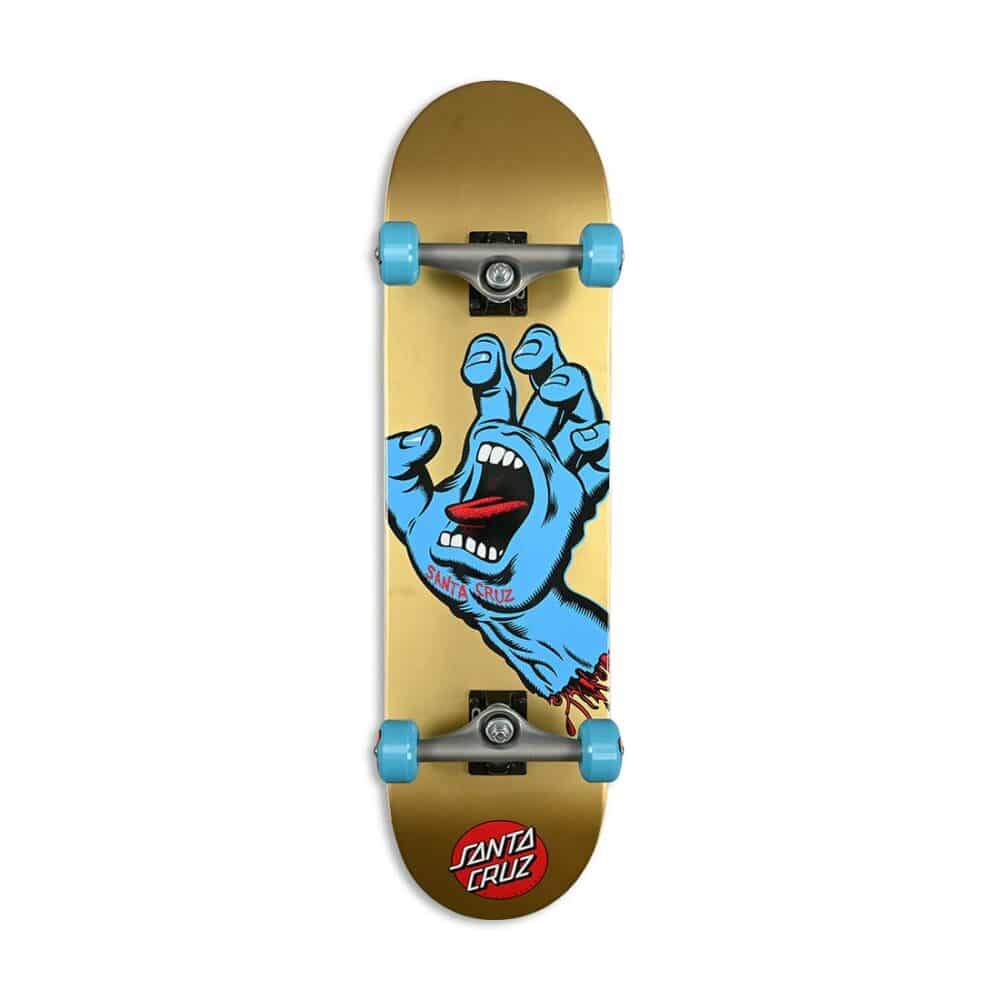 Santa Cruz Screaming Hand 8.25" Complete Skateboard - Gold