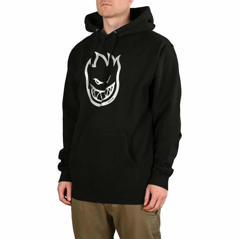 Spitfire Bighead Hoodie - Black/Silver Fleck