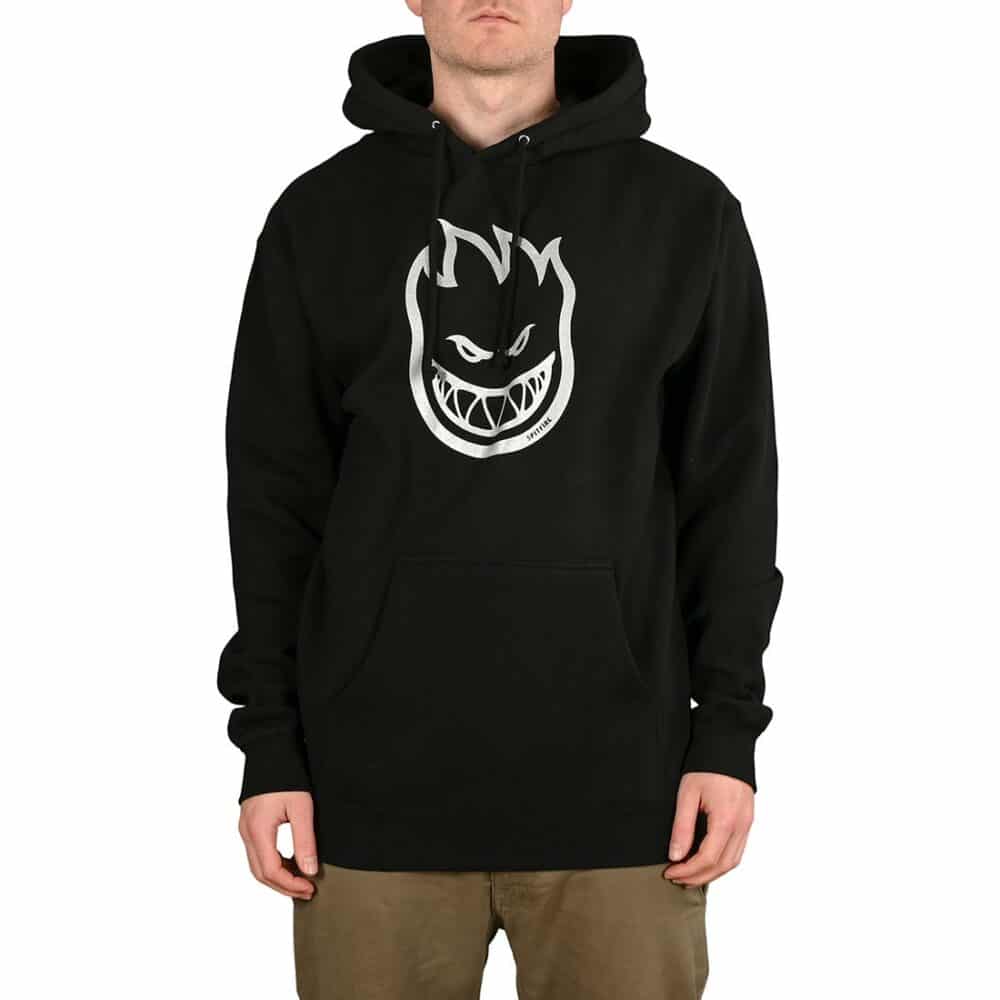 Spitfire Bighead Hoodie - Black/Silver Fleck