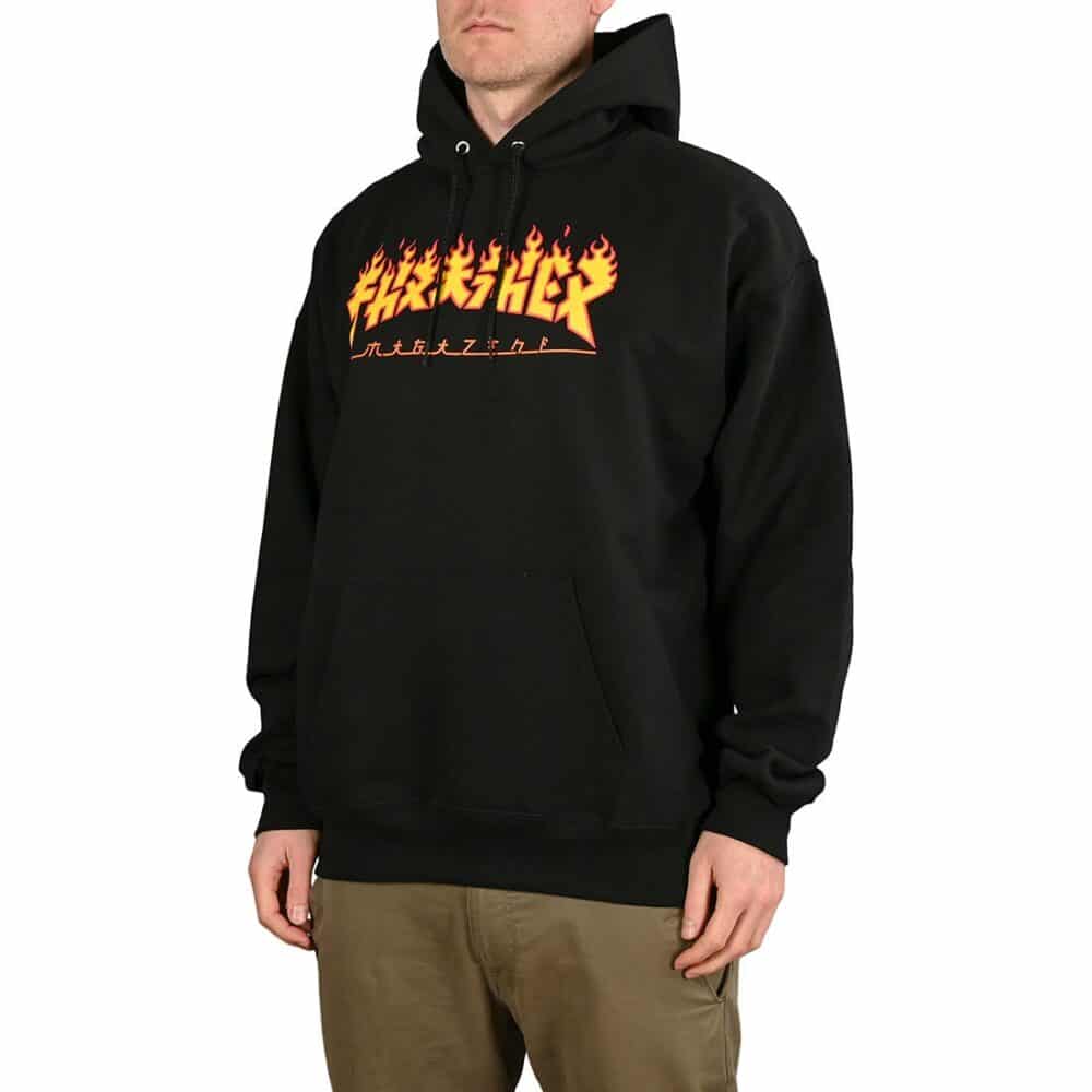 Thrasher Godzilla Flame Hoodie - Black