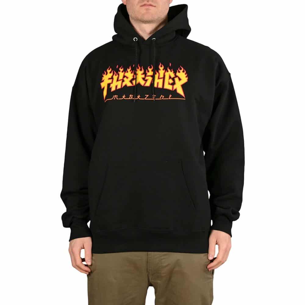 Thrasher Godzilla Flame Hoodie - Black