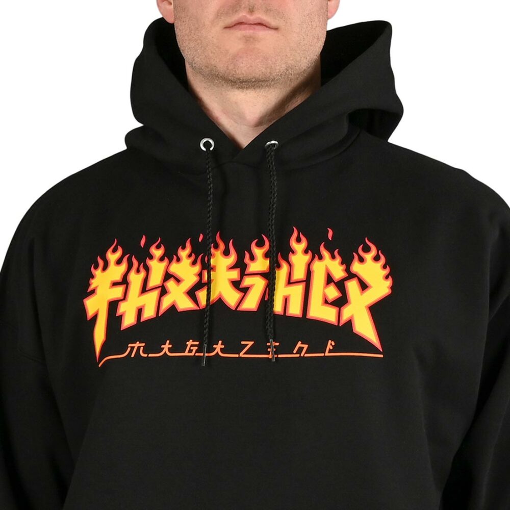 Thrasher Godzilla Flame Hoodie - Black