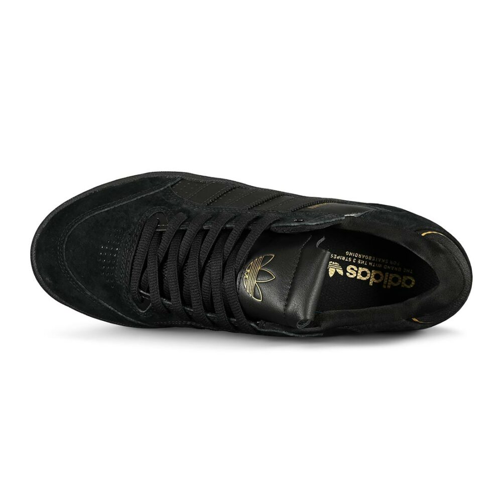 Adidas Tyshawn Low Skate Shoes - Core Black/Core Black/Gold Metallic