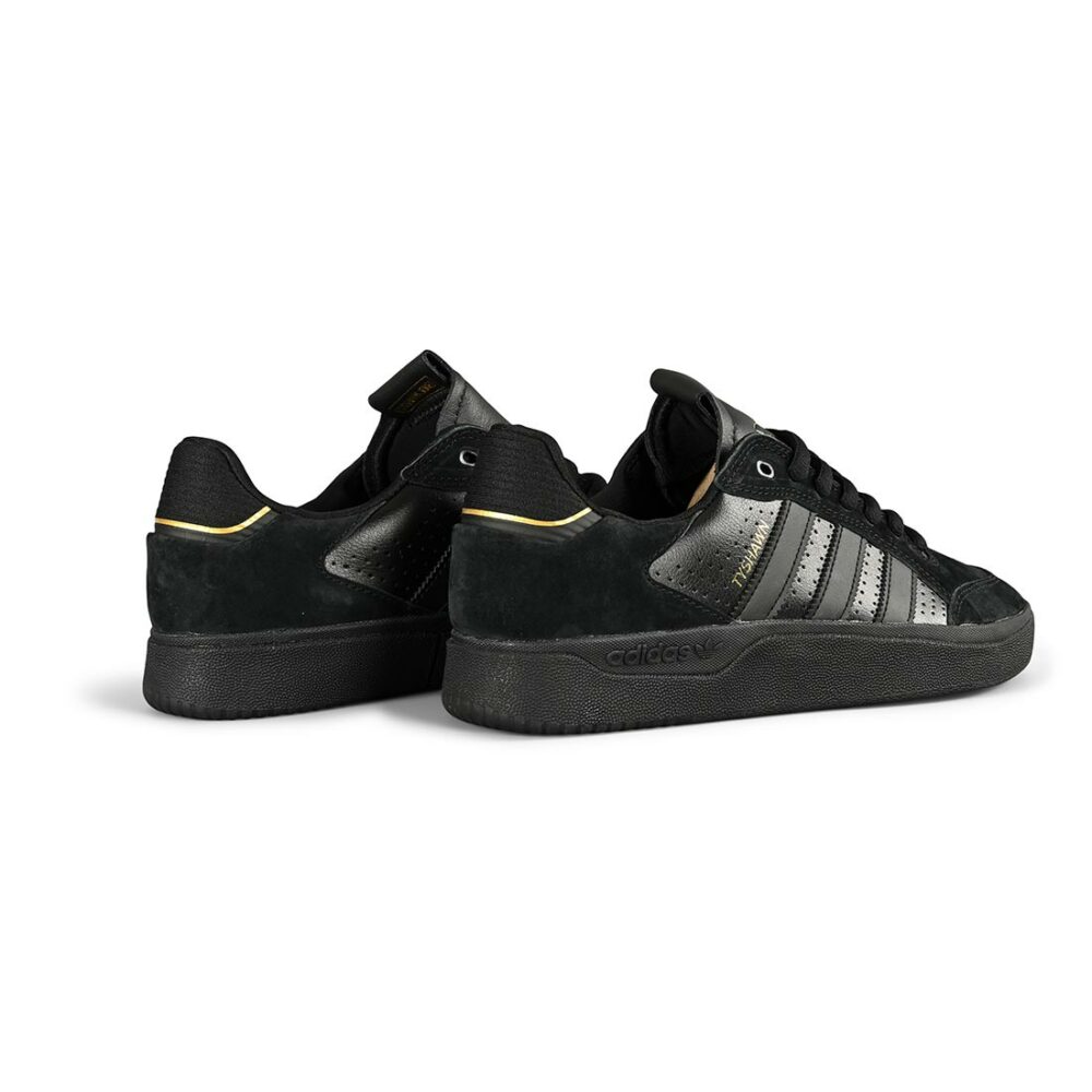 Adidas Tyshawn Low Skate Shoes - Core Black/Core Black/Gold Metallic