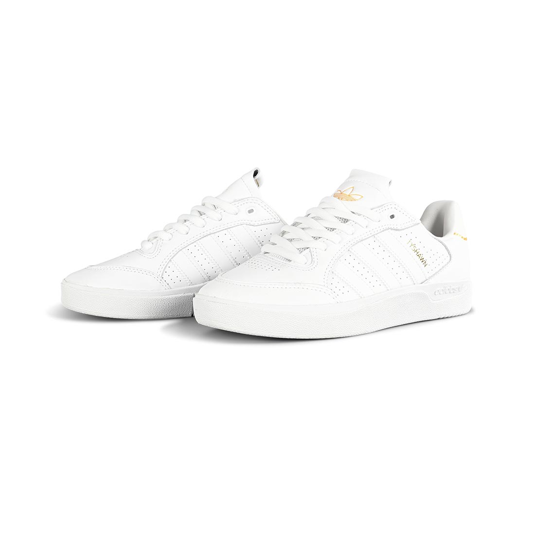 Adidas Tyshawn Low Skate Shoes - White/White/Gold - Supereight