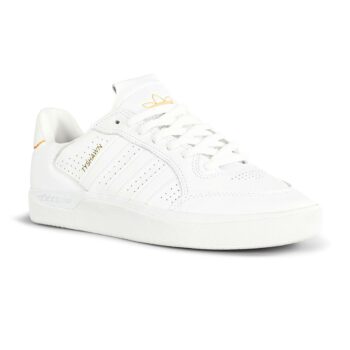 Adidas Tyshawn Low Skate Shoes - White/White/Gold Metallic