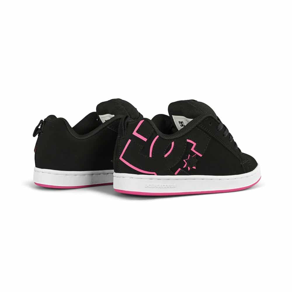 DC Women's Court Graffik Skate Shoes - Black/Crazy Pink/White