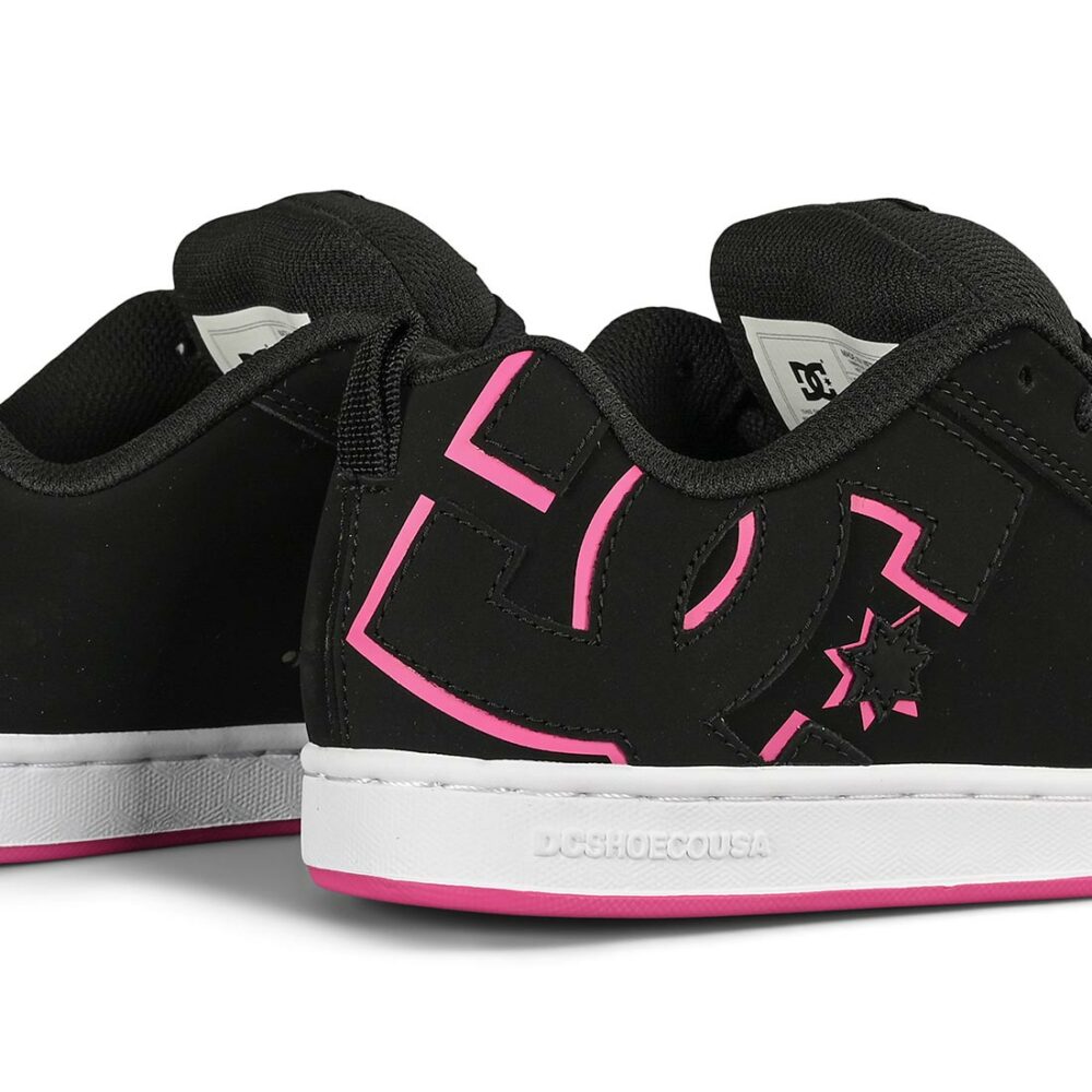 DC Women's Court Graffik Skate Shoes - Black/Crazy Pink/White