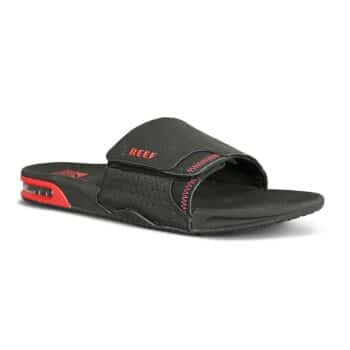 Reef Fanning Slide Sandals - Black/Red