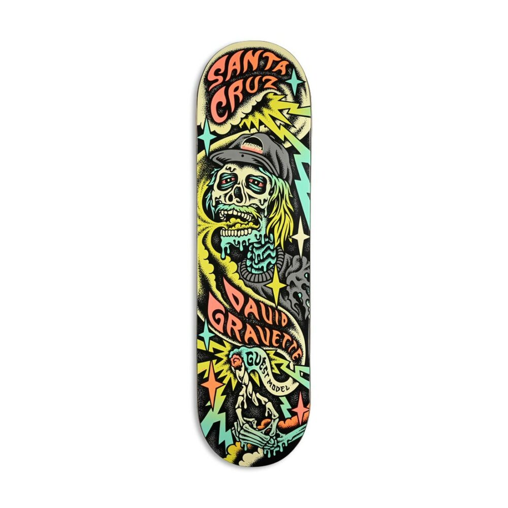 Santa Cruz Gravette Hippy Skull 8.3" Skateboard Deck