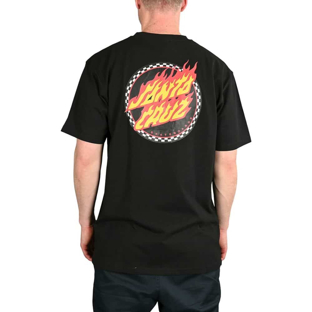 Santa Cruz Ringed Flamed Dot S/S T-Shirt - Black