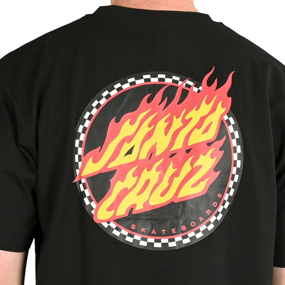 Santa Cruz Ringed Flamed Dot S/S T-Shirt - Black