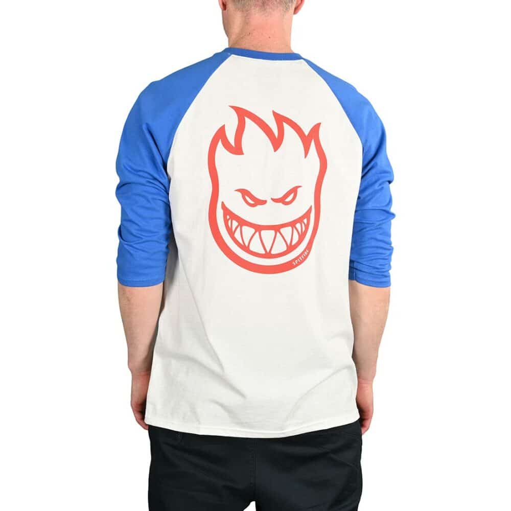 Spitfire Bighead Double 3/4 Sleeve T-Shirt - White/Royal/Red