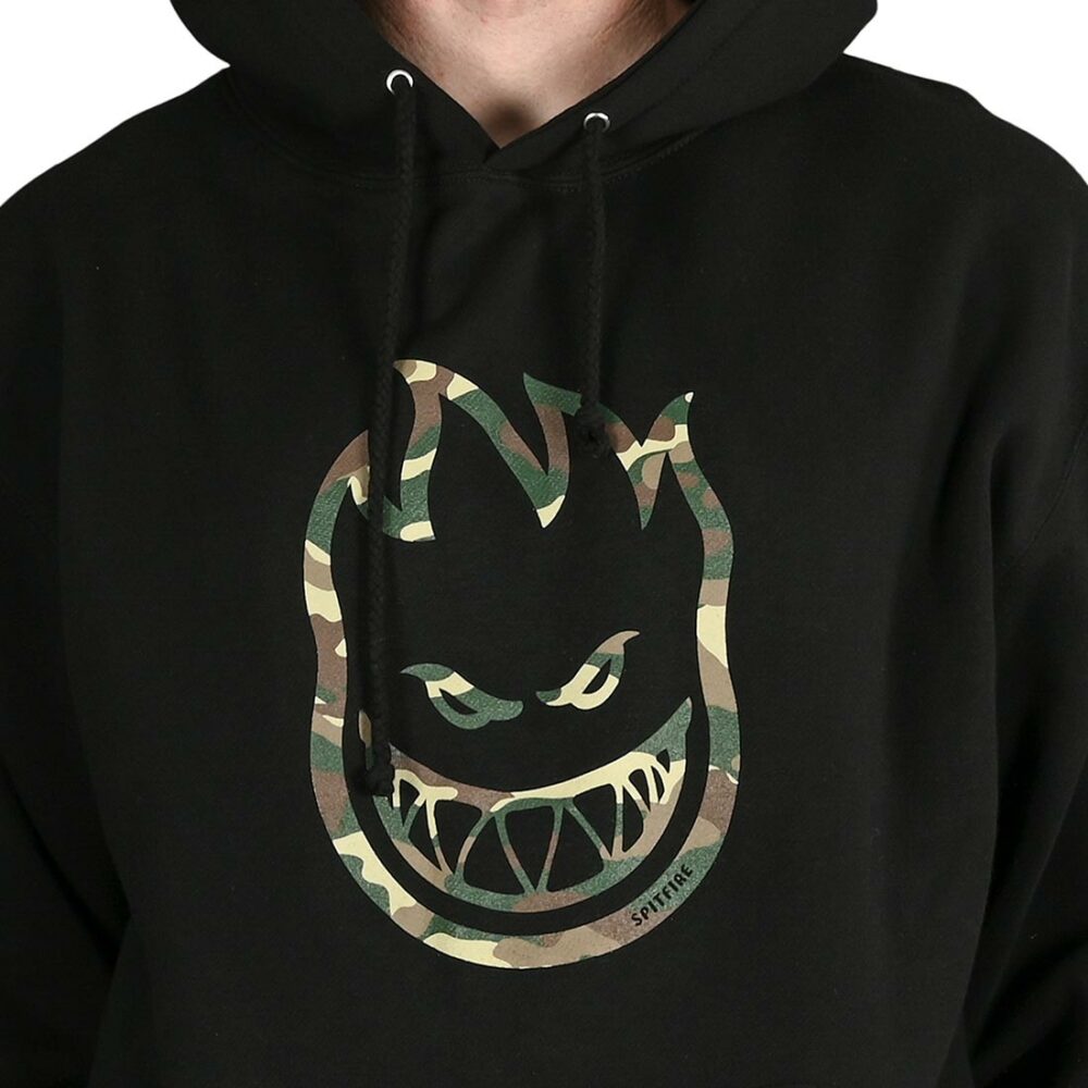 Spitfire Bighead Outline Fill Hoodie - Black/Forrest