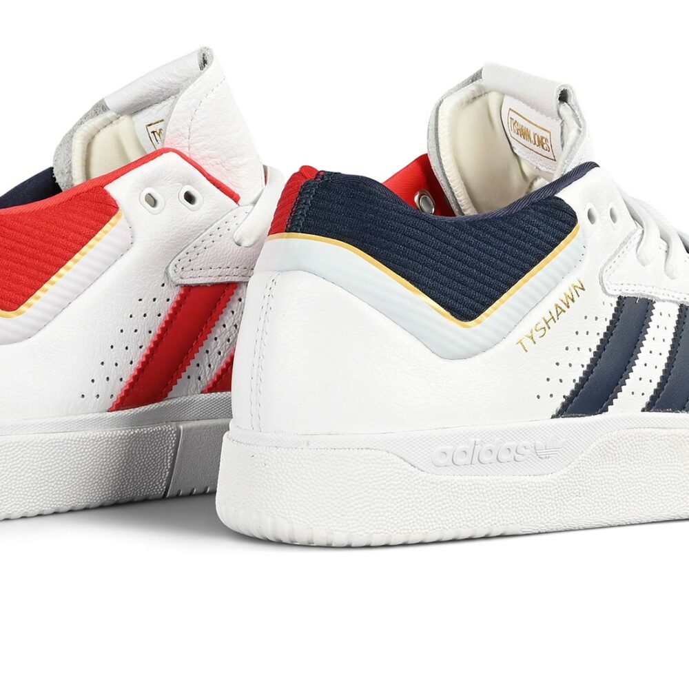 Adidas Tyshawn Skate Shoes - Cloud White/Collegiate Navy/Gold