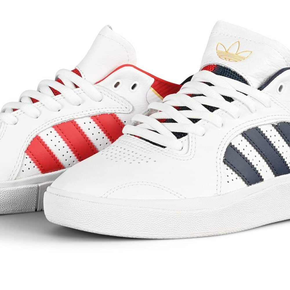 Adidas Tyshawn Skate Shoes - Cloud White/Collegiate Navy/Gold