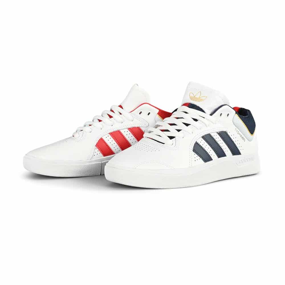 Adidas Tyshawn Skate Shoes - Cloud White/Collegiate Navy/Gold