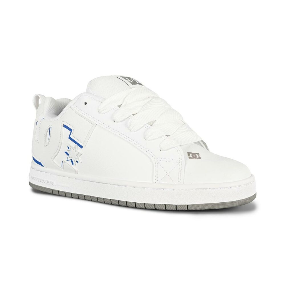 DC Court Graffik Skate Shoes - White/Royal/Grey