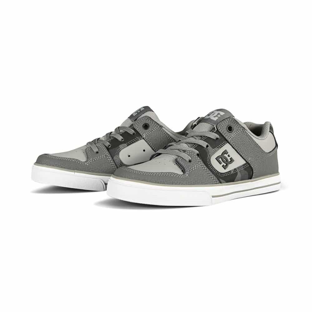 DC Pure Elastic (Youth) Skate Shoes - Grey