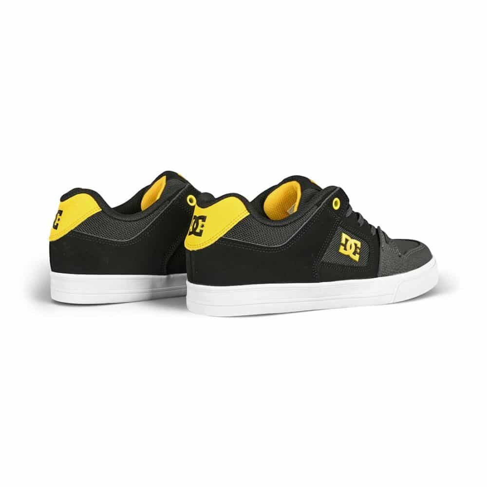 DC Pure Elastic (Youth) Skate Shoes - Grey/Yellow