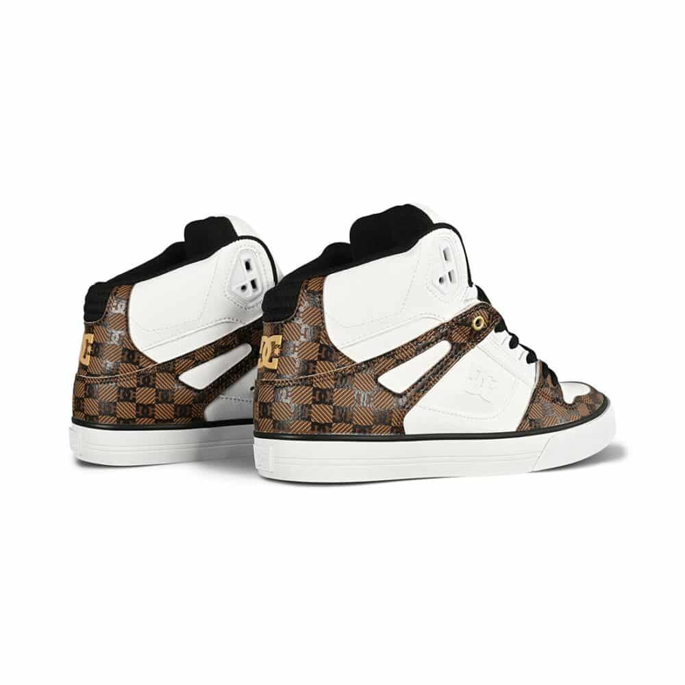 DC Pure High Top WC SE Skate Shoes- Black/Brown/White