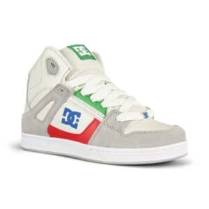 DC Pure High Top (Youth) Skate Shoes - Grey/Grey/Green
