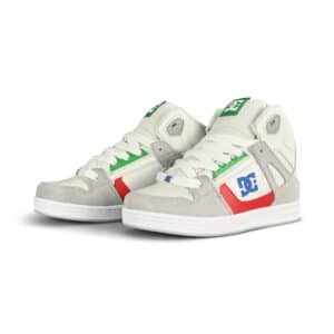DC Pure High Top (Youth) Skate Shoes - Grey/Grey/Green