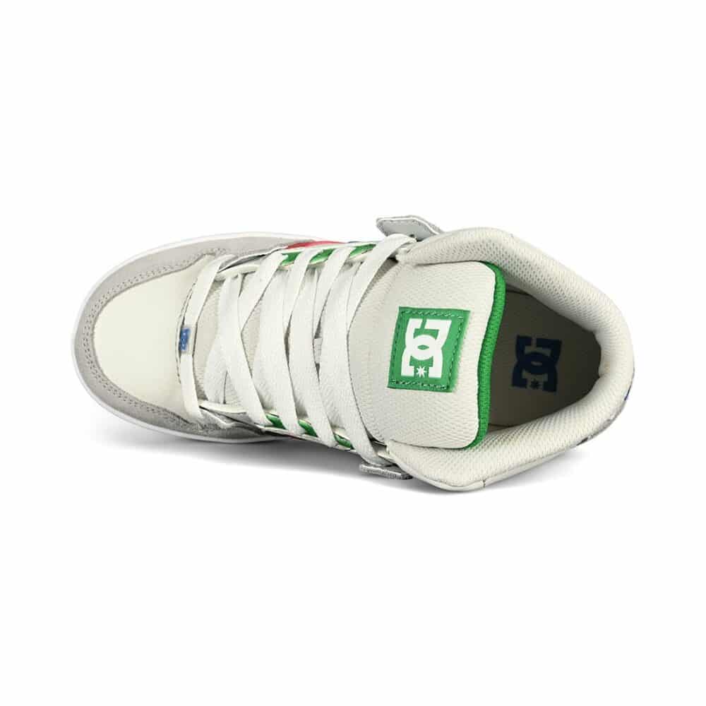 DC Pure High Top (Youth) Skate Shoes - Grey/Grey/Green