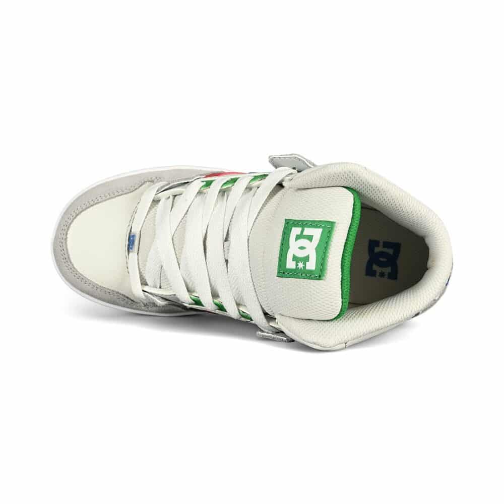 DC Pure High-Top (Youth) Skate Shoes - Grey/Grey/Green