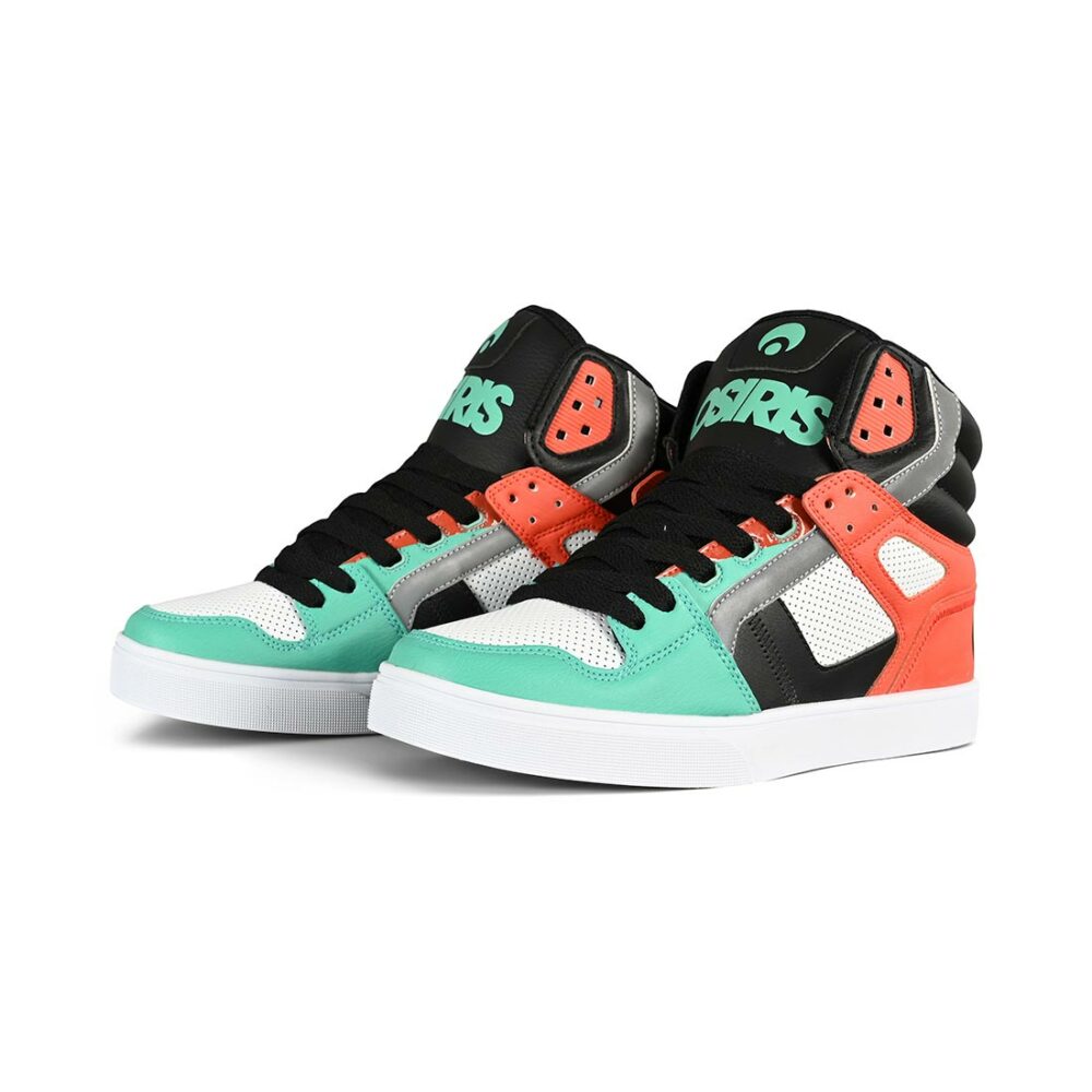 Osiris Clone High Top Shoes - Seafoam/Orange