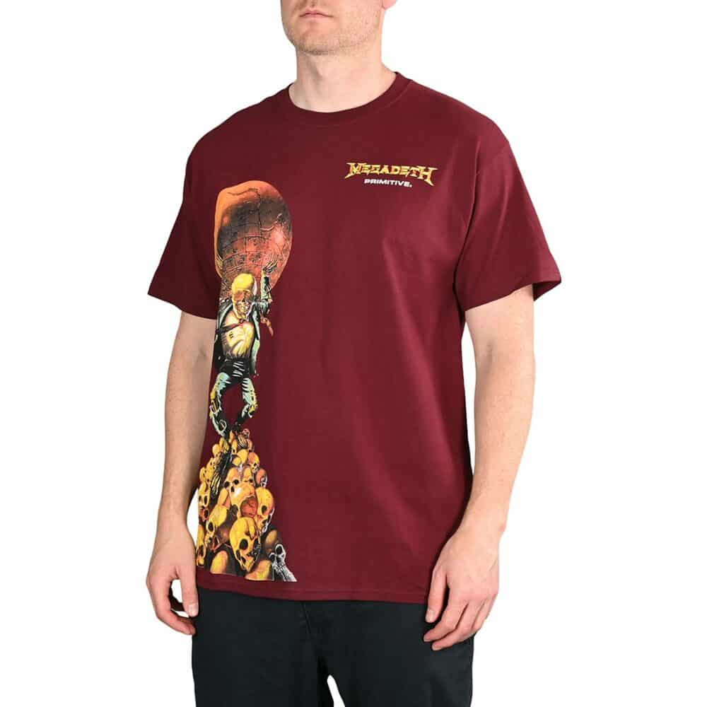 Primitive x Megadeth Dawn Patrol S/S T-Shirt - Burgandy