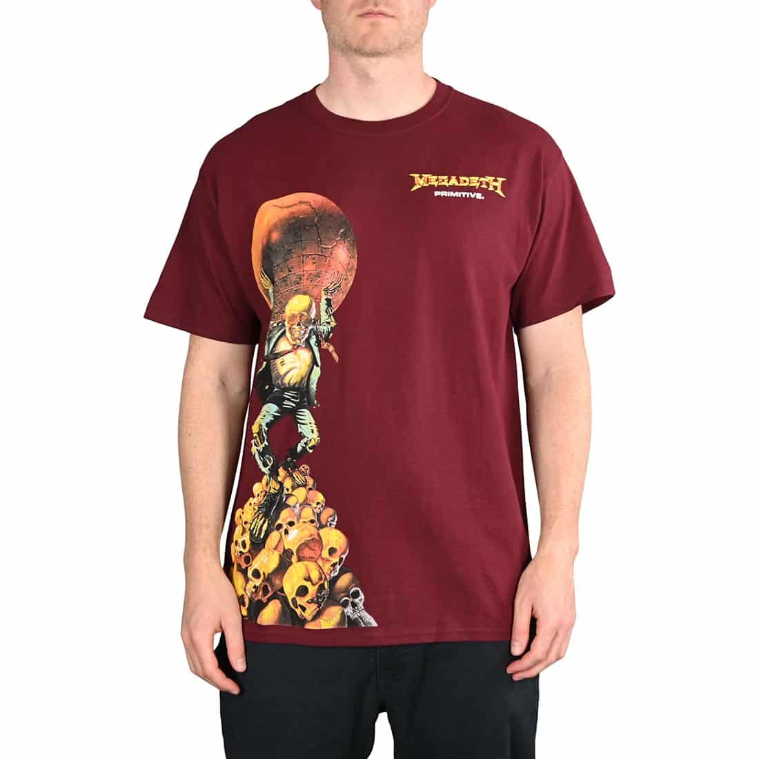 Primitive x Megadeth Dawn Patrol S/S T-Shirt - Burgandy