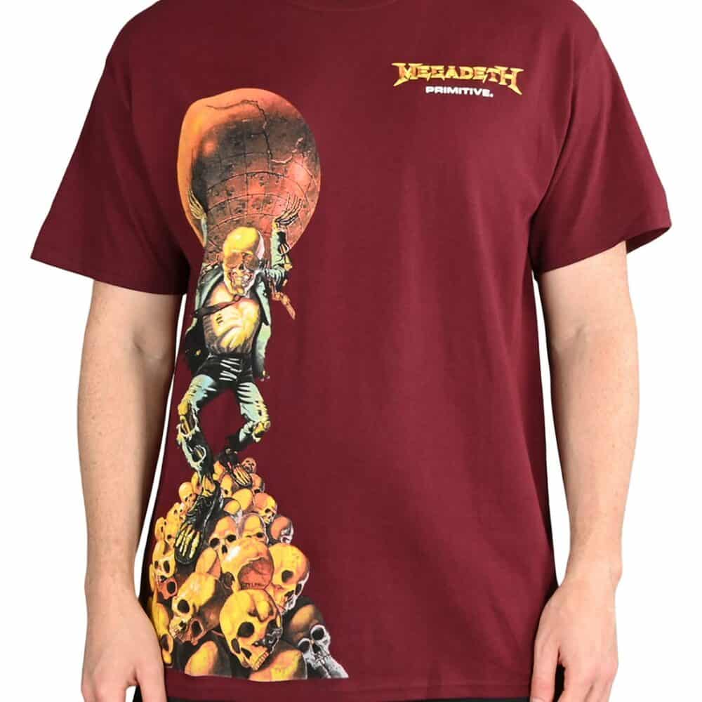 Primitive x Megadeth Dawn Patrol S/S T-Shirt - Burgandy