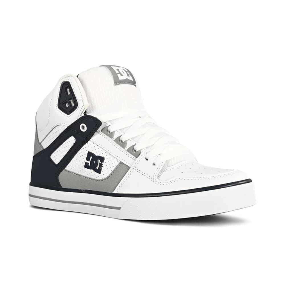 DC Pure High Top WC Skate Shoes - White/Navy