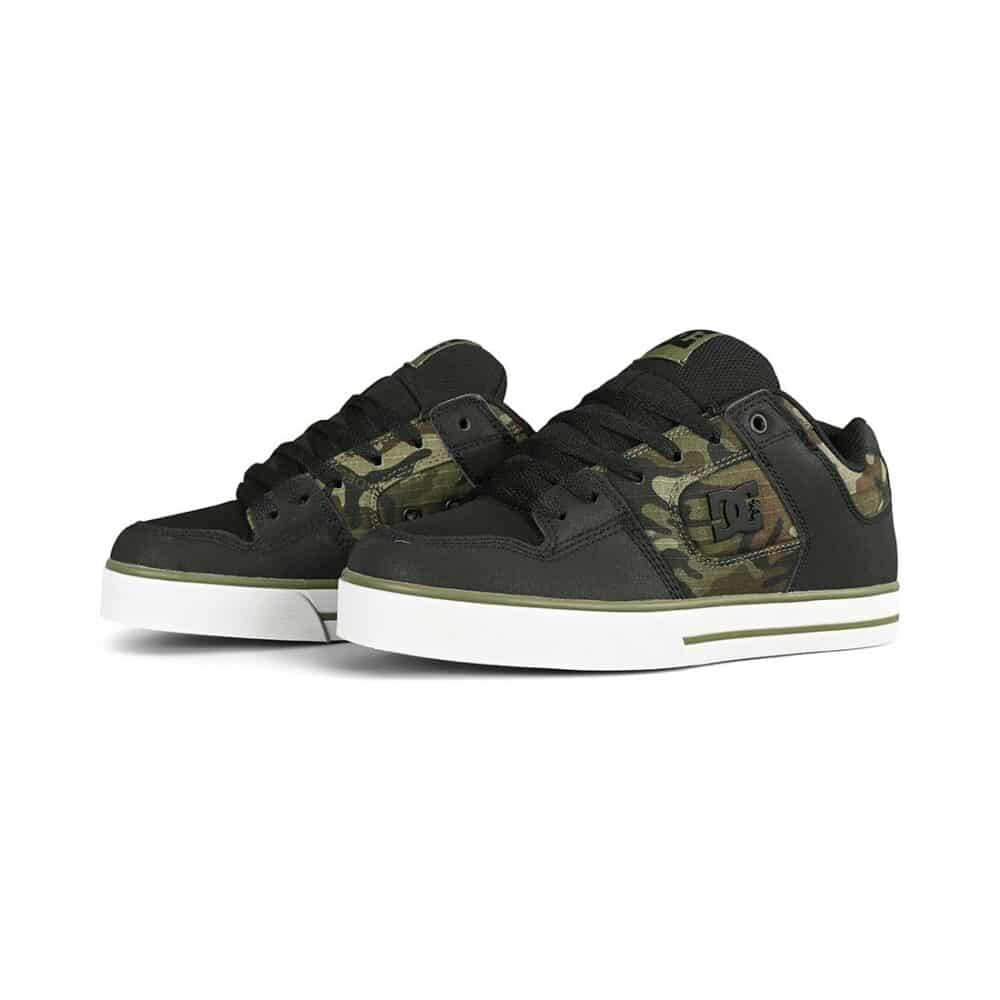 DC Pure Skate Shoes - Black/Camo Print