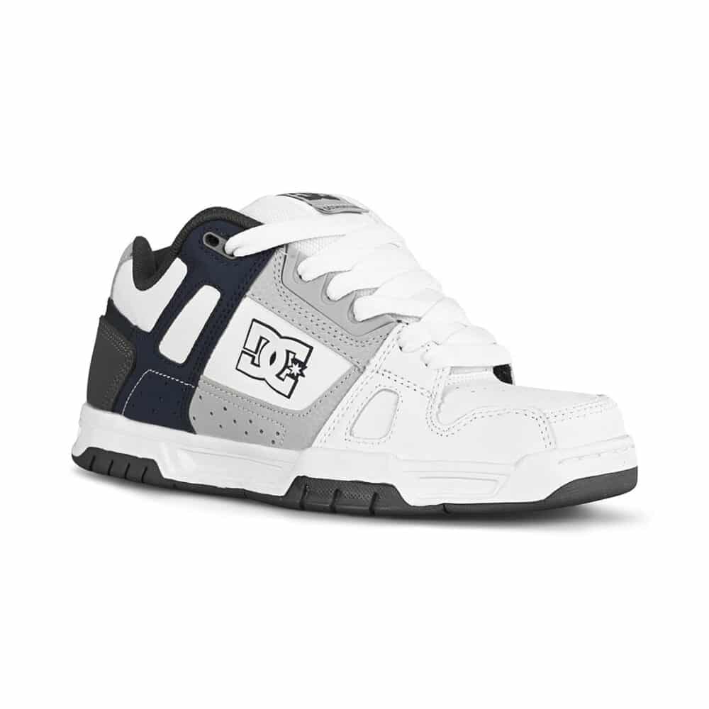 DC Stag Skate Shoes - White/Grey/Blue