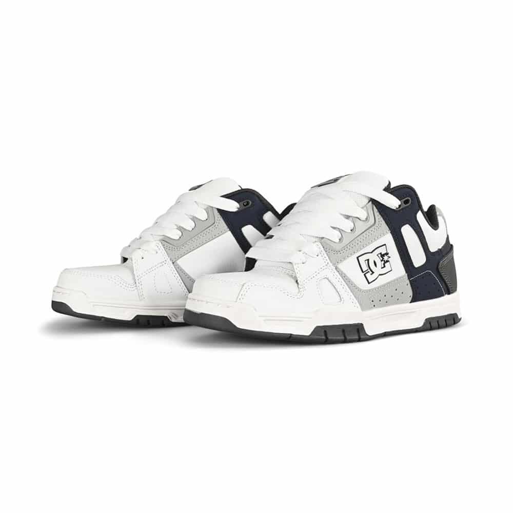 DC Stag Skate Shoes - White/Grey/Blue