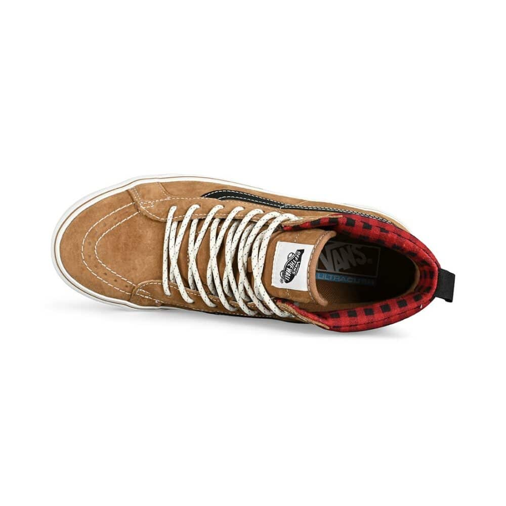 Vans Sk8-Hi MTE-1 Winterised Skate Shoes - Plaid Brown/Black