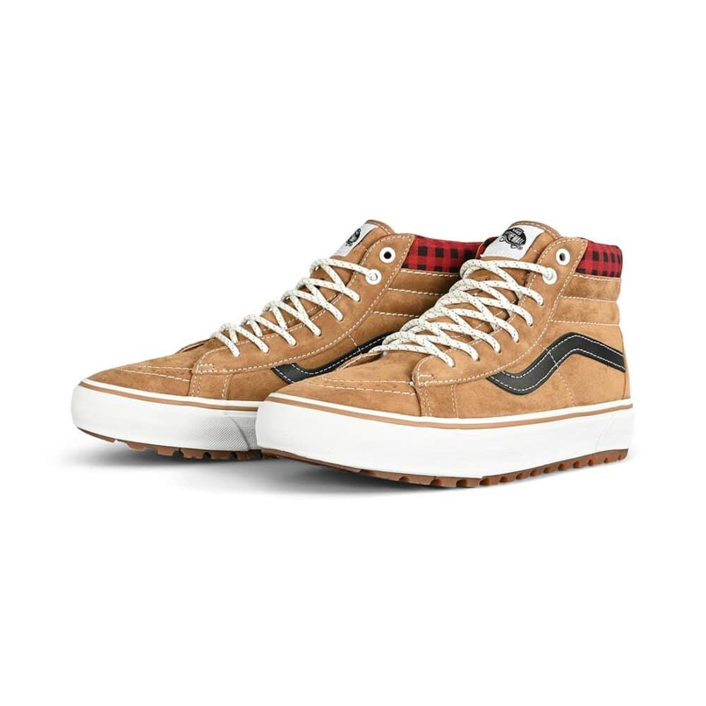 Vans Sk8-Hi MTE-1 Winterised Skate Shoes - Plaid Brown/Black