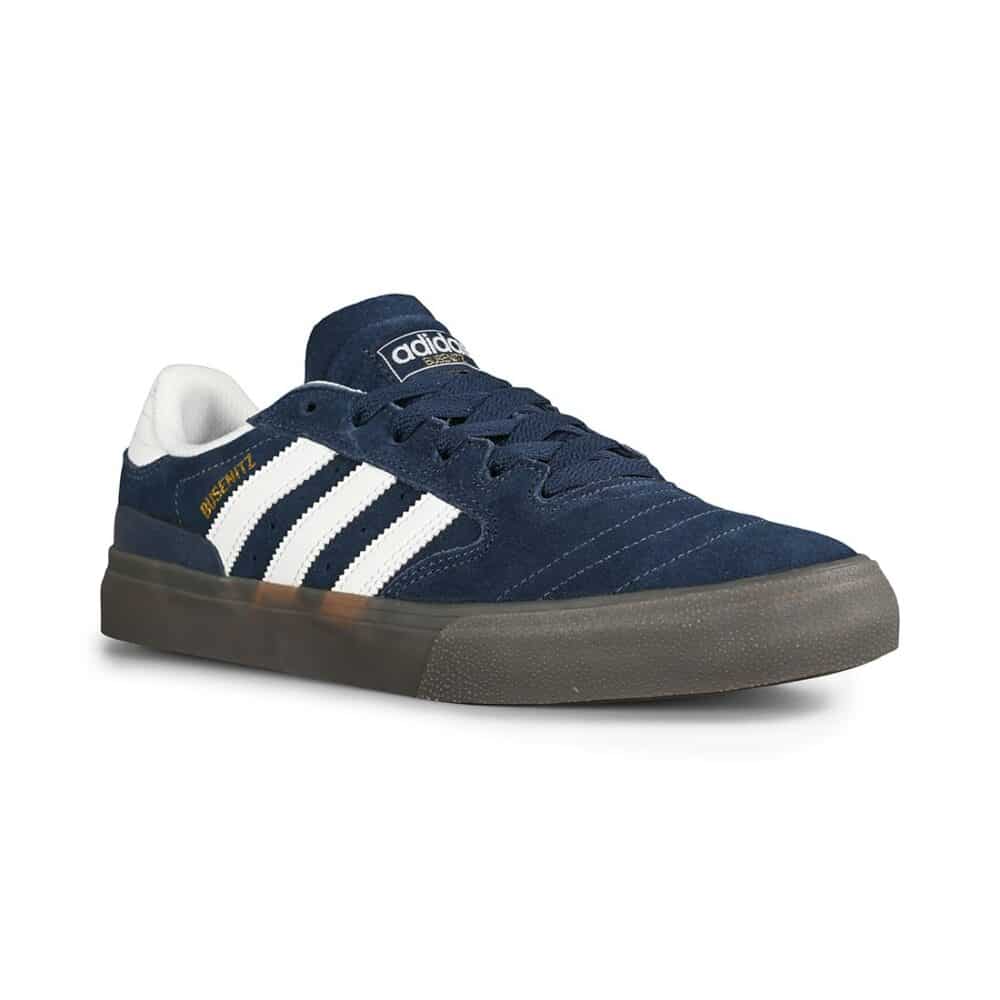 Adidas Busenitz Vulc II Skate Shoes - Collegiate Navy/White/Blue Bird