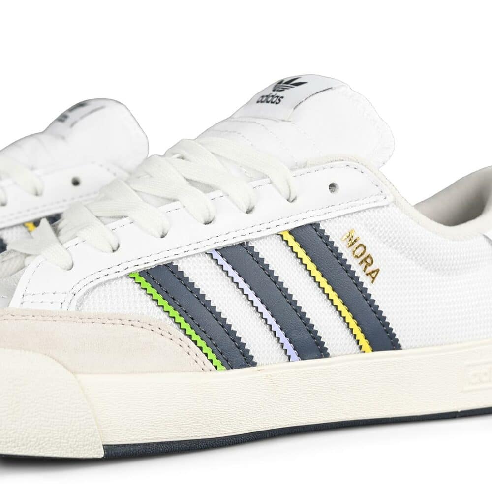 Adidas Nora Skate Shoes - White Shadow/Navy/Gold Metallic