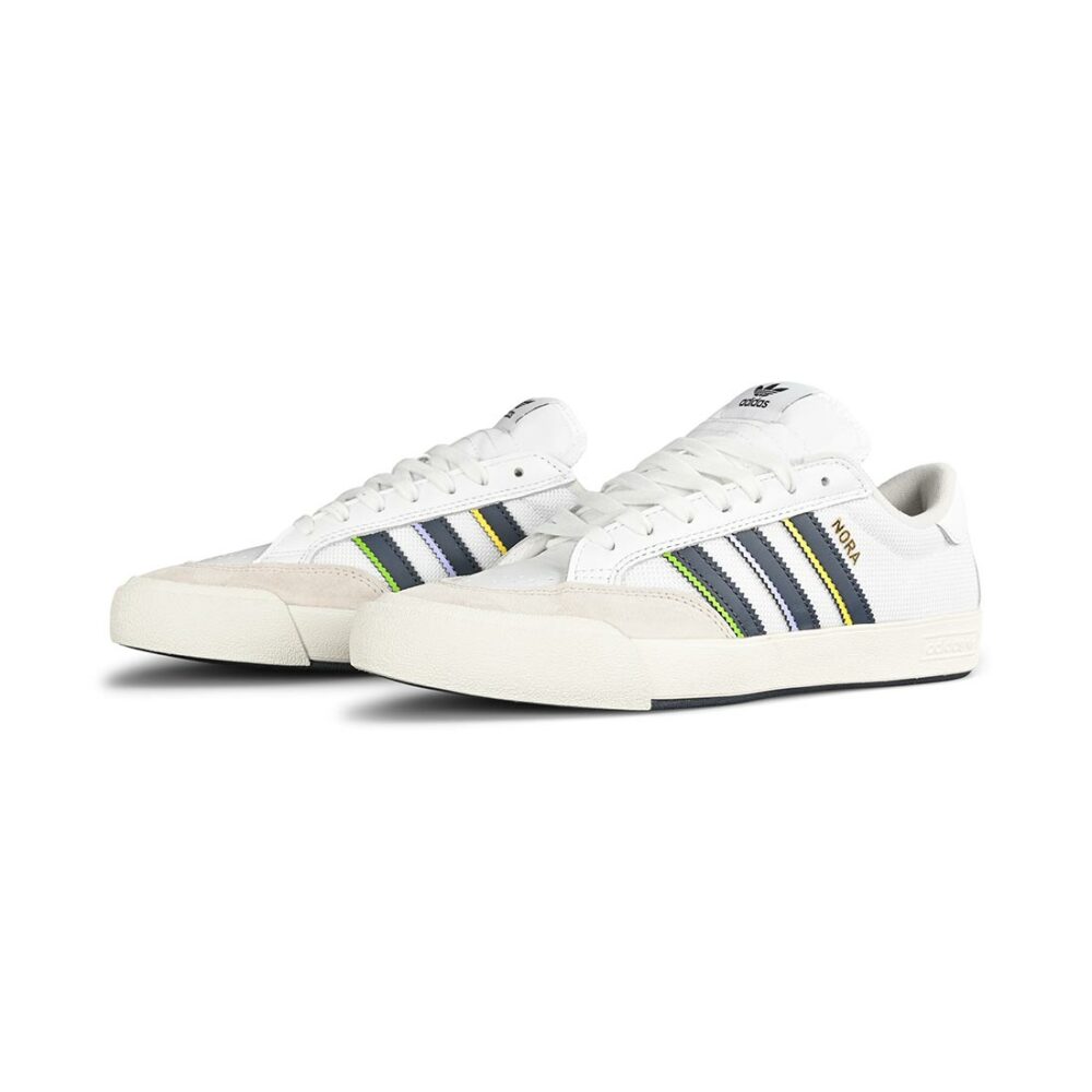 Adidas Nora Skate Shoes - White Shadow/Navy/Gold Metallic