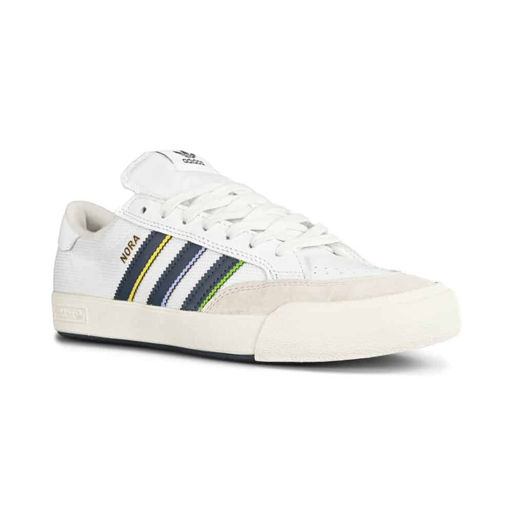 Adidas Nora Skate Shoes - White Shadow/Navy/Gold Metallic