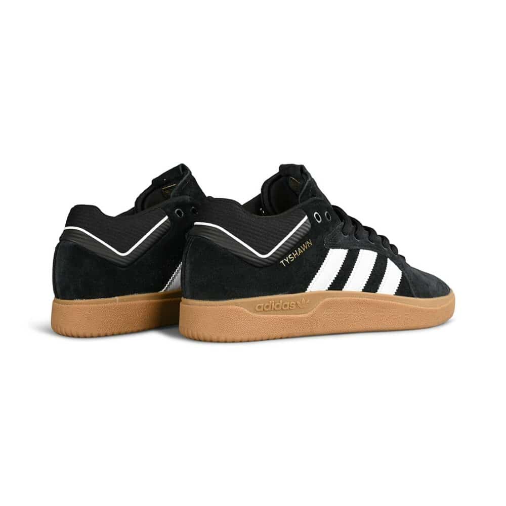 Adidas Tyshawn Skate Shoes - Core Black/White/Gold Metallic