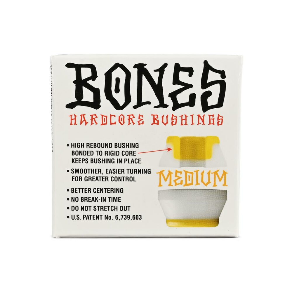 Bones Hardcore Medium Skateboard Truck Bushings - Yellow/White