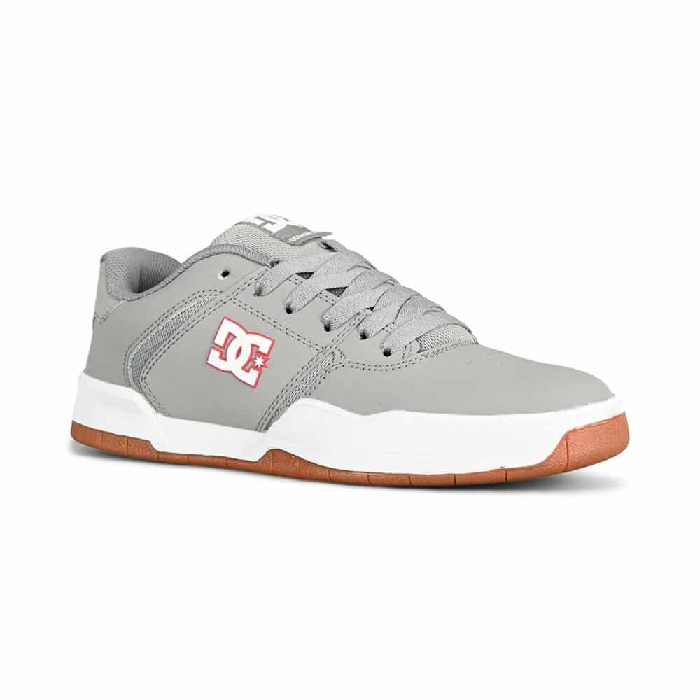 DC Central Low Top Skate Shoes - Grey/Grey/Red