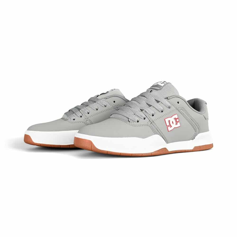 DC Central Low Top Skate Shoes - Grey/Grey/Red