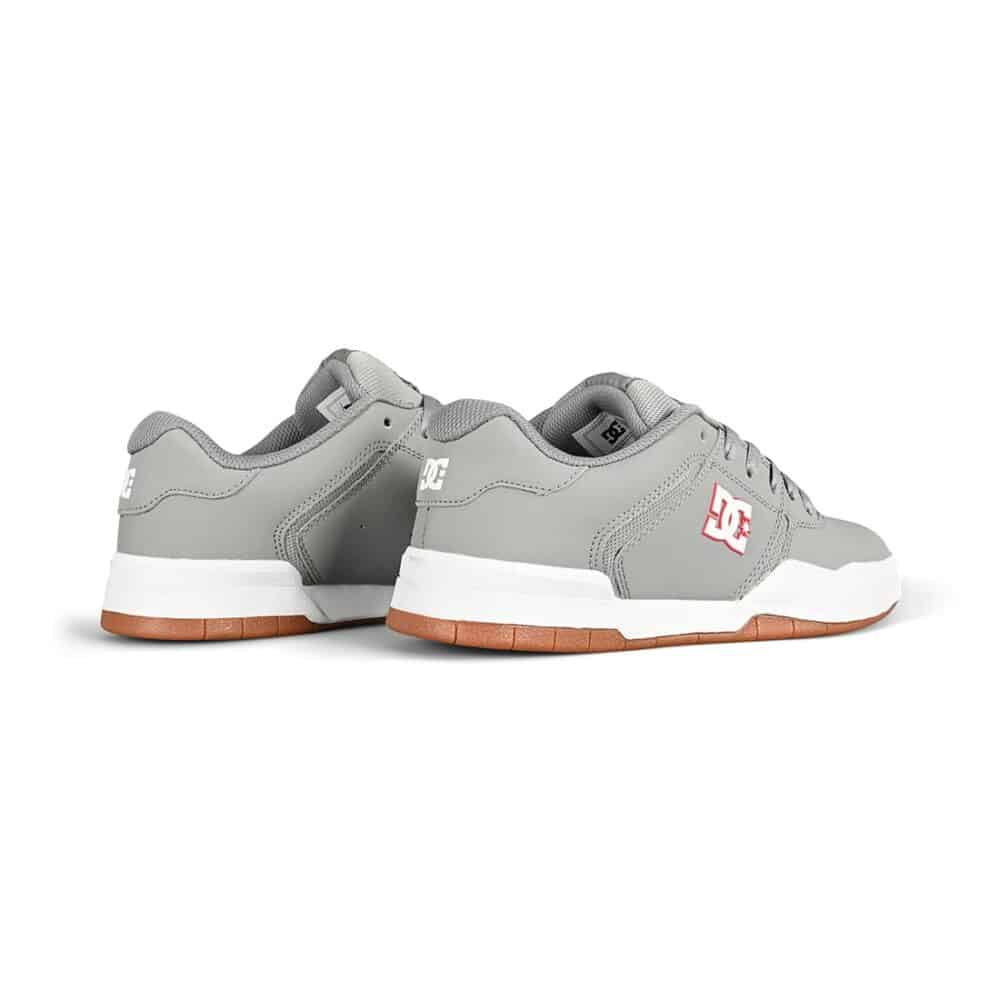 DC Central Low Top Skate Shoes - Grey/Grey/Red