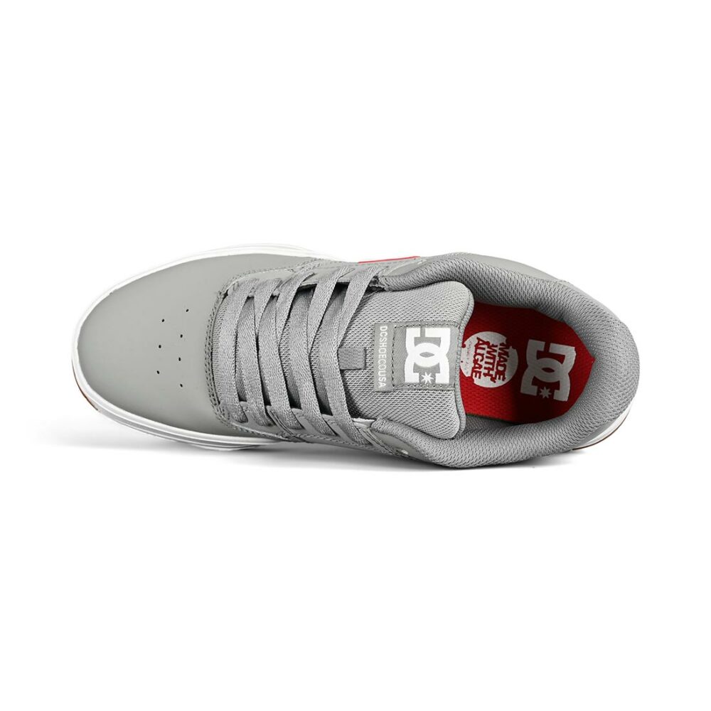 DC Central Low Top Skate Shoes - Grey/Grey/Red